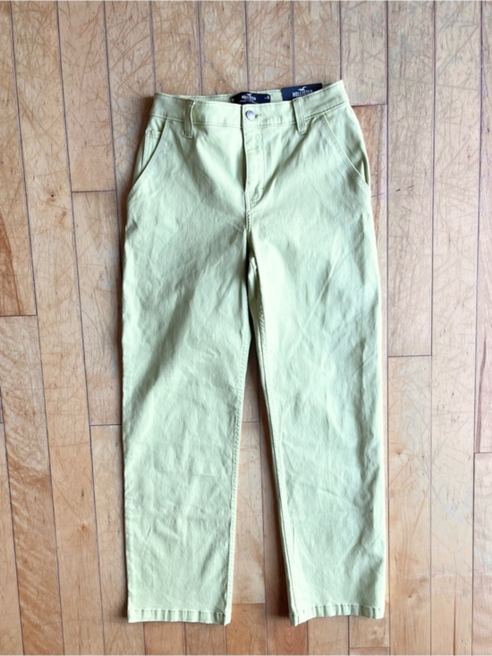 Hollister NEW High‑Rise Utility Dad Light Green Pants Size 26